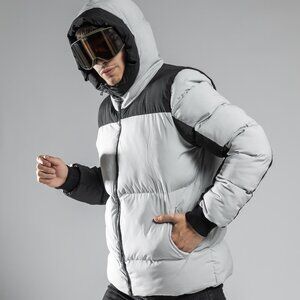 JAGLION White Rain & Wind Proof Puffer Ski Snow Jacket for Men